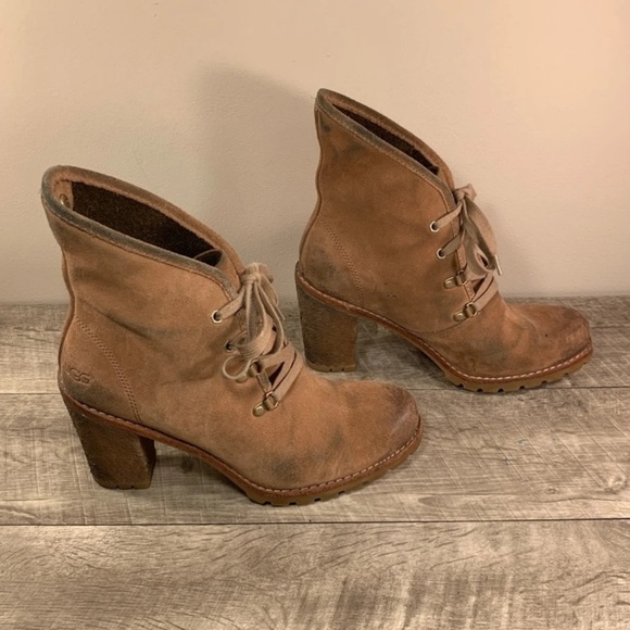 UGG Shoes - UGG Calynda Fawn Suede Womens Boots 10